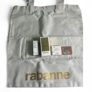 Rabanne Tote Bag with Perfume Sample, Mascara $ Blush Sample